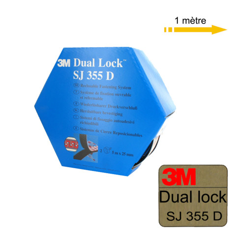 Ruban adhésif acrylique vhb 3m dual lock sj355d 1mètre