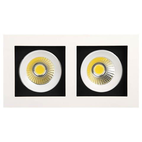 Double spot led downlight blanc 2x8w (eq. 2x64w) 6400k dim. 185x100mm