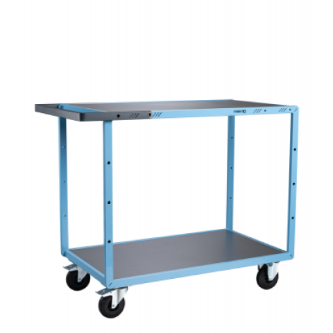 Servante mécano-soudée EVERSTEEL™ 2 plateaux tôle galva 1000 x 600 mm roues CC 250 kg - 880702311