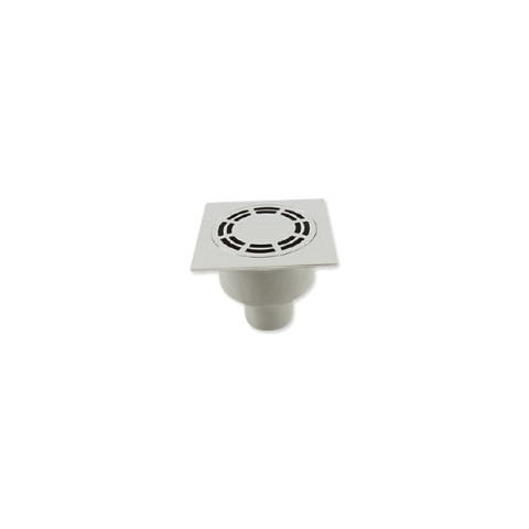 Siphon de sol PVC solusec 120x120 sv grille laiton chromé