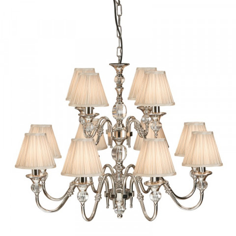 Suspension 12 ampoules polina, nickel et cristal - Coloris au choix