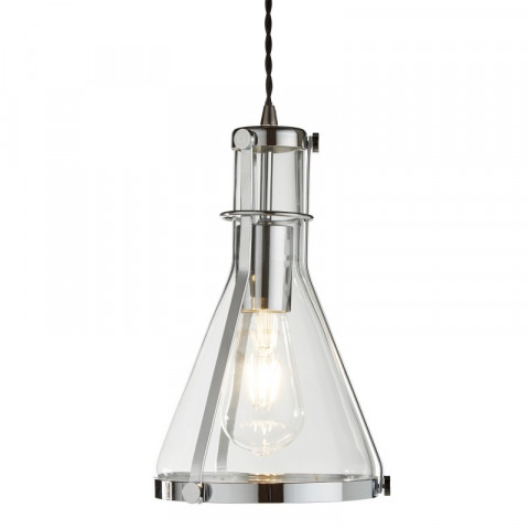 Suspension 19 cm roxbury, en chrome et verre