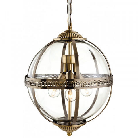 Suspension 3 ampoules mayfair, laiton antique