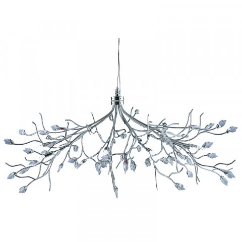 Suspension 78 cm wisteria, en chrome et cristal
