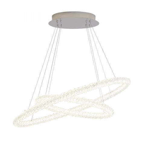 Suspension circle, en chrome et cristal, 83 cm