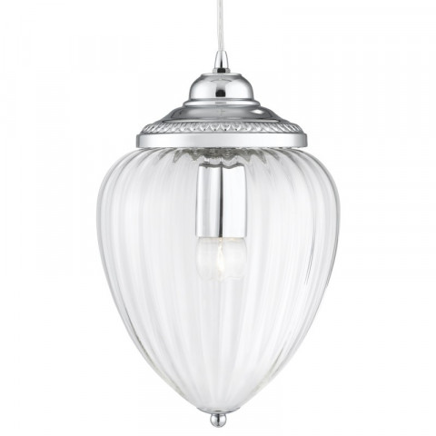 Suspension pendant, en chrome et verre