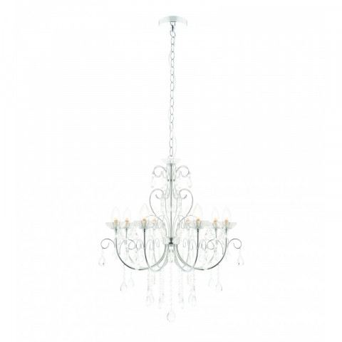 Suspension tabitha, chrome et cristal, 8 ampoules