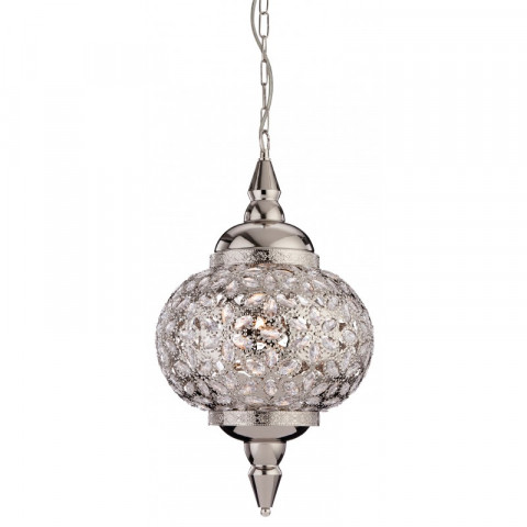 Suspension taj, chrome et acrylique