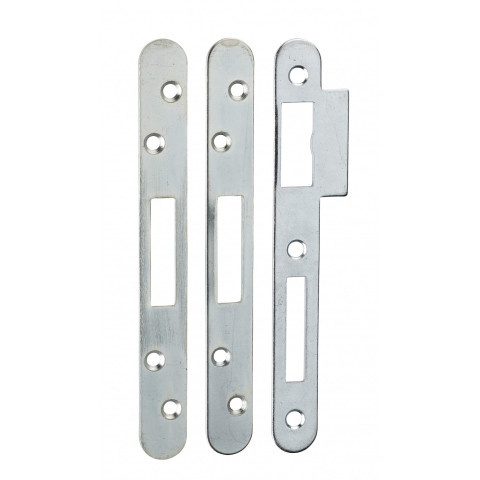 Jeu de gâches plates 20 mm bouts ronds (3 pênes rectangulaires)