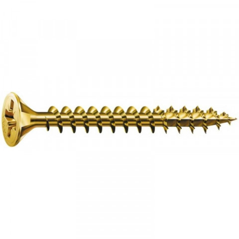 Vis à bois aggloméré tête fraisée empreinte pozidriv acier zingué bichromaté entièrement filetées yellox, ø 5 mm, longueur 70 mm