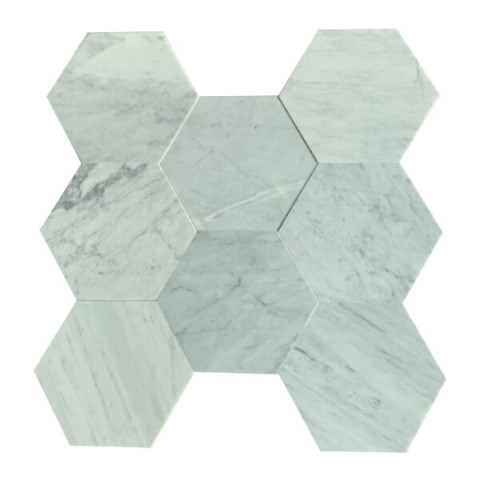 Dallage marbre blanc hexagonal zatoka - vendu par lot de 0.822 m²