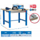 Kit etabli avec tiroir 865x1500x750mm bleu/bois bt6-box 1500 