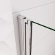 Paroi de douche pivotante en verre sablé au centre 6 mm et anticalcaire installation à gauche - Dimensions au choix 
