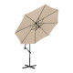 Parasol déporté rond diamètre 300 cm inclinable parasol excentré parasol de jardin crème  