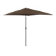 Grand parasol rectangulaire 200 x 300 cm inclinable - Couleur au choix Marron