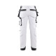 Pantalon peintre stretch 4D poches flottantes Blanc/Gris foncé 10791645 - Taille au choix 