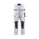 Pantalon Peintre +stretch Blanc/Gris-Foncé 10951330 - Taille au choix 