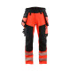 Pantalon stretch 4D Haute-Visibilité avec poches flottantes détachables 11221648 - Couleur et taille au choix Rouge fluo-noir
