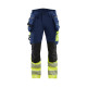 Pantalon stretch 4D haute-visibilité avec poches flottantes détachables 11251648 - Couleur et taille au choix Marine-Jaune-fluo