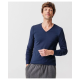 Tee-shirt DAMART Col V - Manches longues - Bleu marine - T.XL - 12302 