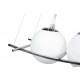 Suspension design uranus verre blanc 