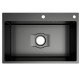 Evier de cuisine simple en inox noir -60 x 45 cm 