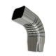 Coude de renvoi frontal 75° pour gouttière aluminium 60 x 80 mm position au choix  Gris-Metal