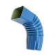 Coude frontal 75° pour gouttière aluminium 60 x 80 mm coloris au choix Bleu-Gentiane