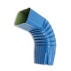 Coude de renvoi frontal 75° pour gouttière aluminium 60 x 80 mm position au choix  Bleu-Gentiane