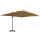 Parasol en porte-à-faux avec mât en aluminium 400x300 cm - Couleur au choix Taupe