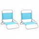 Chaises de plage pliables en tissu 2 pièces - Couleur au choix Turquoise