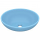 Lavabo ovale de luxe 40x33 cm céramique - Couleur au choix Bleu-clair-mat