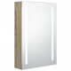 Armoire de salle de bain à miroir LED 50x13x70cm - Couleur au choix Chêne