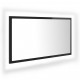 Miroir à LED de salle de bain 80x8,5x37 cm Acrylique - Couleur au choix Noir brillant