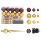 Set de boules de noël avec pic et 150 led 61 pcs - Couleur au choix Bronze-doré