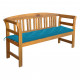 Banc de jardin avec coussin 157 cm bois d'acacia massif - Couleur du coussin au choix Bleu-clair