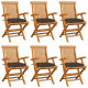Chaises de jardin avec coussins 6 pcs bois de teck massif - Couleur des coussins au choix Taupe