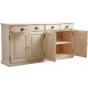 Buffet 4 portes 4 tiroirs en bois brut 