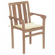 Chaises de jardin bois de teck avec coussins - Couleur des coussins et nombre de chaises au choix Crème