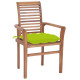 Chaises à dîner avec coussins anthracite teck solide - Couleur des coussins et nombre de chaises au choix Vert Vif
