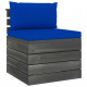 Canapé de milieu palette de jardin bois de pin avec coussins - Couleur des coussins au choix Bleu