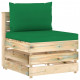 Canapé central sectionnel avec coussins bois imprégné de vert - Couleur des coussins au choix Vert