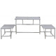 Banc de jardin convertible table + tabourets en métal 