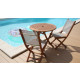 Table ronde pliante look teck 