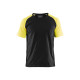 T-shirt visible bicolore 35151030 - Couleur et taille au choix Noir-Jaune fluo