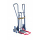 Diable standard bavette fixe + repliable à poignées fermées et roues étoiles 350 kg Bandage gris non tachant