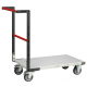 Chariot FLAT-PACK™ dossier fixe plateau mélaminé roues TPE 250 kg - Dimensions au choix 850 x 495