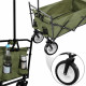 Chariot de jardin pliable 70 kg avec toit + sacoche - Couleur au choix 