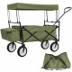 Chariot de jardin pliable 70 kg avec toit + sacoche - Couleur au choix Vert