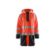 Veste de pluie longue niveau 1 haute-visibilité 43242000 - Couleur et taille au choix Rouge fluo-Noir